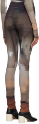 MM6 Maison Margiela Brown Pixel Print Leggings