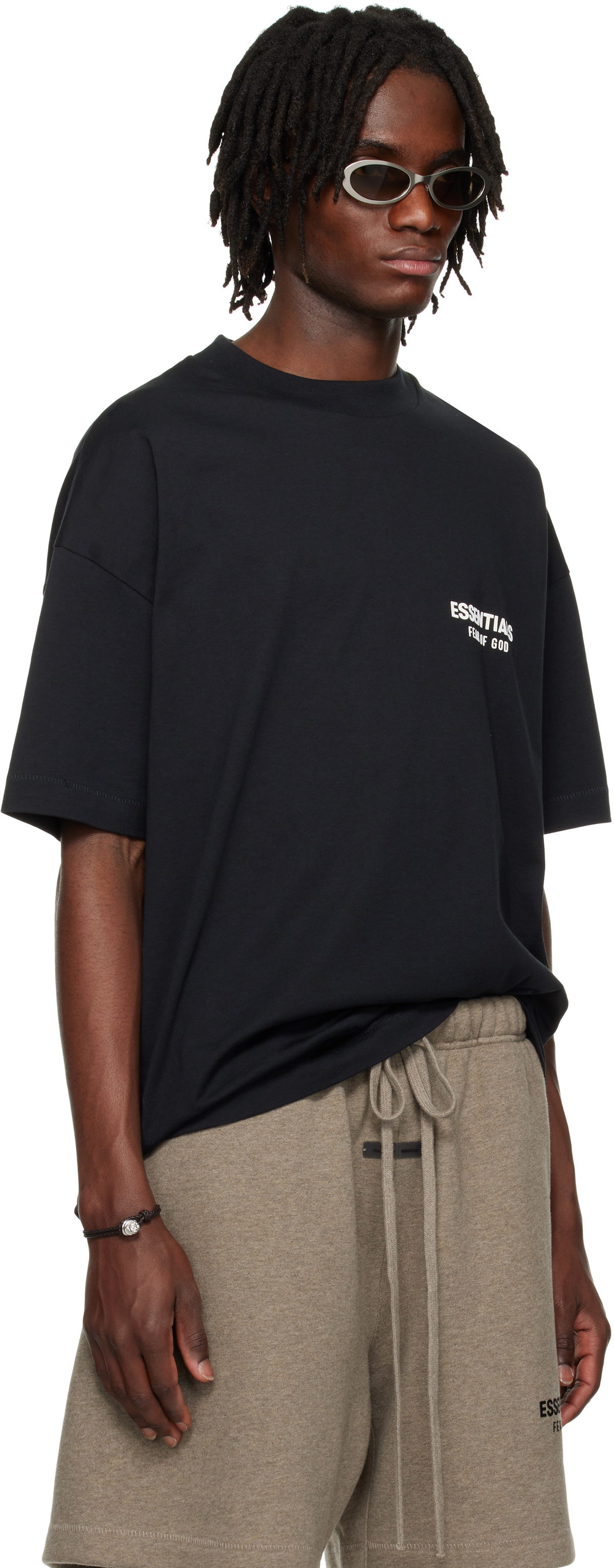 Fear of God ESSENTIALS Black Classic Short Sleeve T-shirt Fear Of God ...