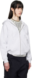 Dime Gray Cursive Zip Up Hoodie