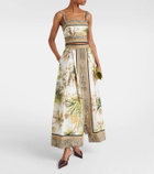 Elie Saab Printed cotton maxi skirt