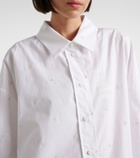 The Attico Embroidered cotton-blend poplin shirt