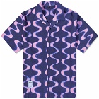 MCQ Men's Wavy Print Vacation Shirt in Lilac/Indigo