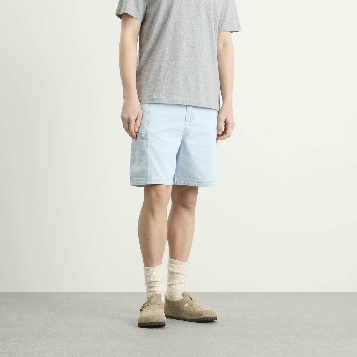 Folk Men's Lunar Jean Short in Light Denim