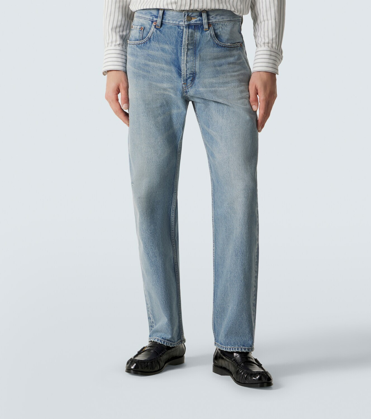 Saint Laurent Distressed straight jeans