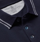 Brunello Cucinelli - Slim-Fit Contrast-Tipped Cotton-Piqué Polo Shirt - Men - Navy