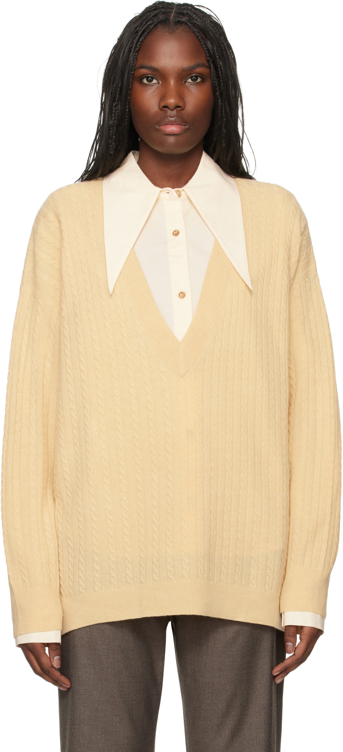 The Garment Yellow Como Oversized V-Neck Sweater