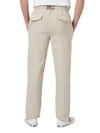 MC2 Saint Barth Man Off-white Linen Calais Pants With Drawstring