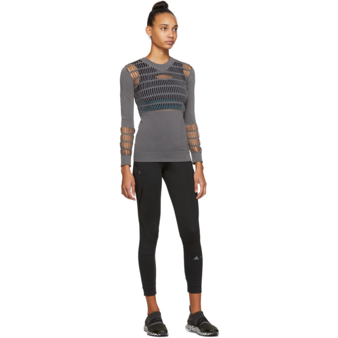 adidas by Stella McCartney Grey Knit Campaign Warp Long Sleeve T-Shirt