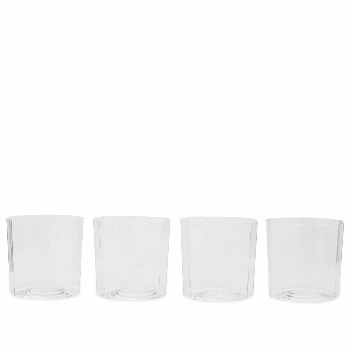 HAY Angle Glass Wide - Set of 4 in Clear 