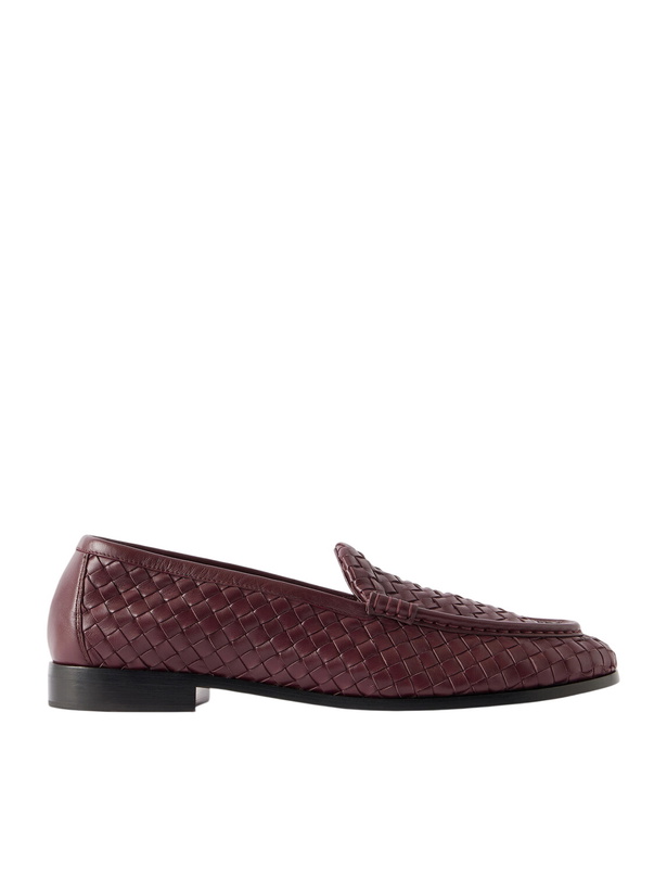Photo: Bottega Veneta - Intrecciato Leather Loafers - Burgundy