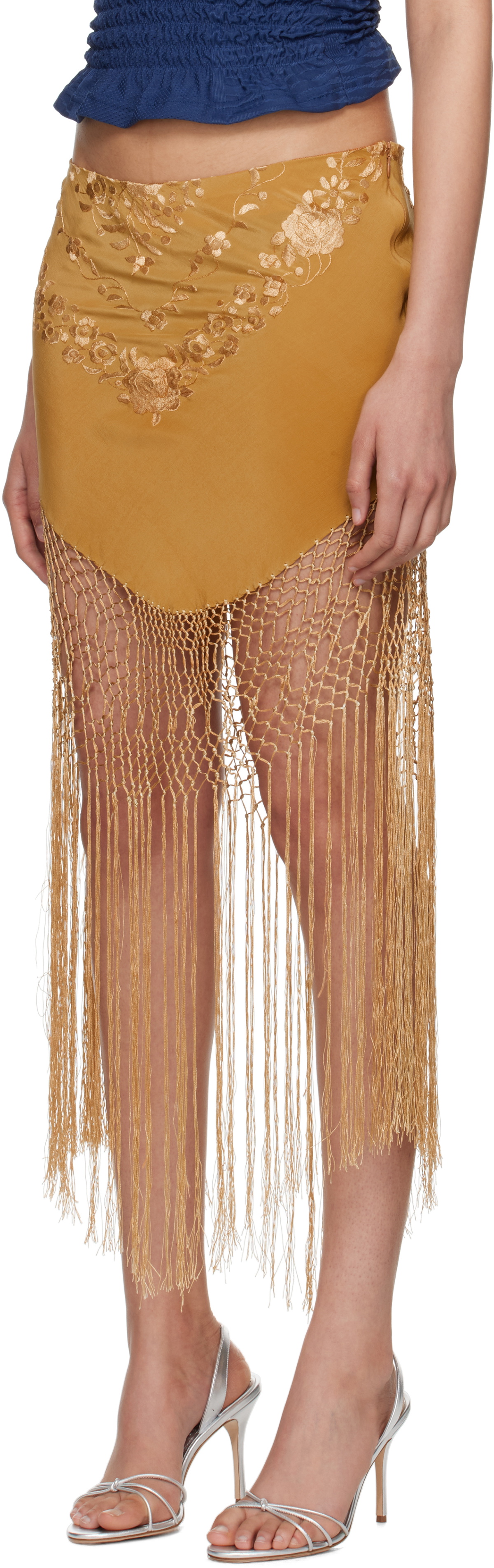 Conner Ives SSENSE Exclusive Yellow Demi-Couture Piano Shawl Midi Skirt