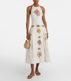Agua by Agua Bendita Balsa Cordillera floral linen midi dress