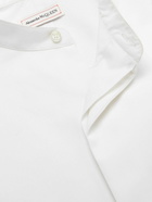 Alexander McQueen - Heavy Grandad-Collar Cotton and Silk-Blend Shirt - White