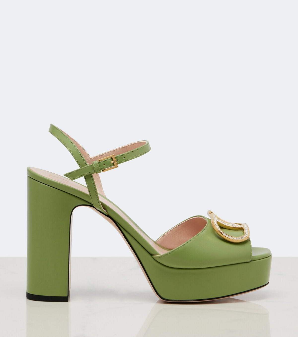 Valentino Garavani VLogo embellished leather platform sandals