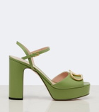 Valentino Garavani VLogo embellished leather platform sandals