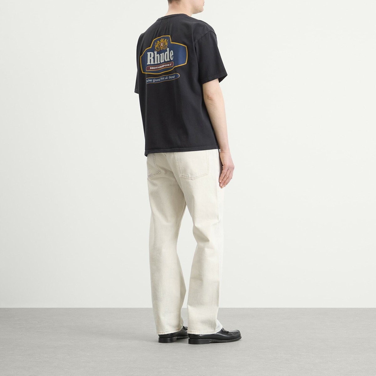 Rhude Men's Racing Crest T-Shirt in Vintage Black/Navy