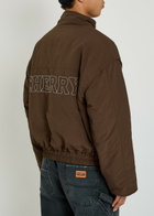 Cherry Los Angeles Pit Crew Logo-embroidered Padded Nylon Jacket Brown