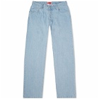 Kenzo Men's Relax Fit Jeans in Stone Bleached Blue Denim
