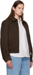 COOR Brown Quilted Swing Top Faux-Suede Jacket