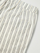 NN07 - Keith Straight-Leg Striped Cotton-Blend Drawstring Shorts - Neutrals