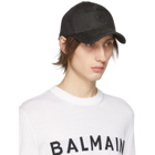 Balmain Black Denim Logo Cap