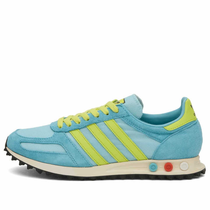 Photo: Adidas La Trainer OG Sneaker in Preloved Blue/Semi Solar Yellow/Icey Blue