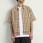 NN07 Men's Reed Boxy Short Sleeve Shirt in Brown Check