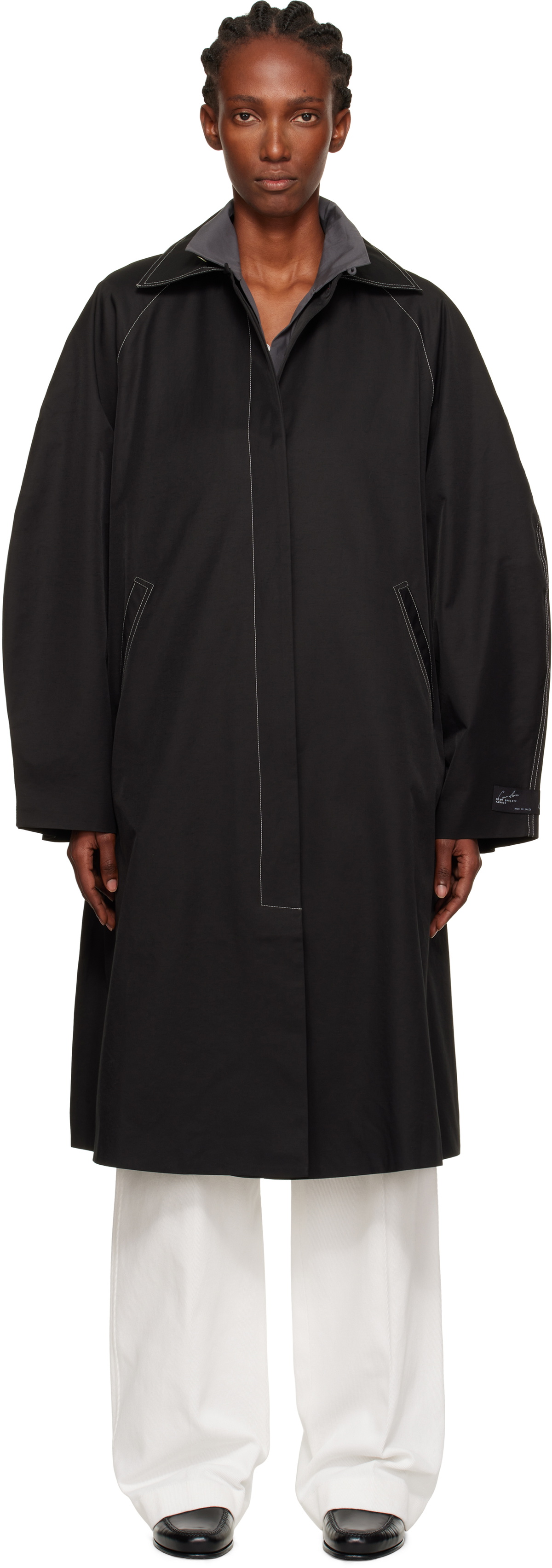 Cordera Black Relaxed Trench Coat