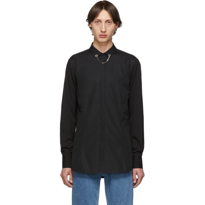 Photo: Neil Barrett Black Threaded Chain Collar Shirt