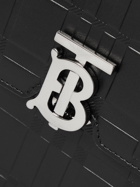 Burberry - Logo-Embellished Embossed Leather Messenger Bag