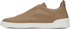 ZEGNA Brown Triple Stitch Sneakers