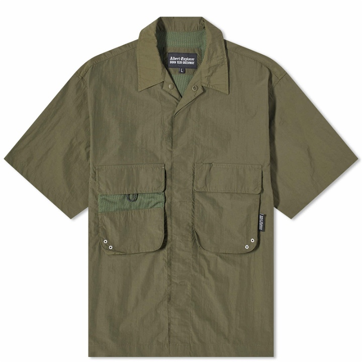 Photo: Uniform Bridge Men's Mesh Pocket Sleeve Shirt in Olive