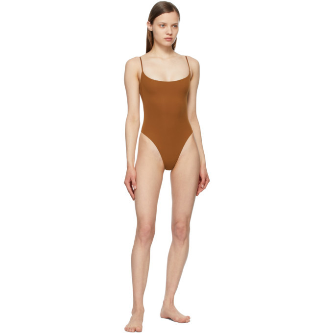 SKIMS, Fits Everybody Cami Thong Bodysuit, LIGHT BROWN, Women