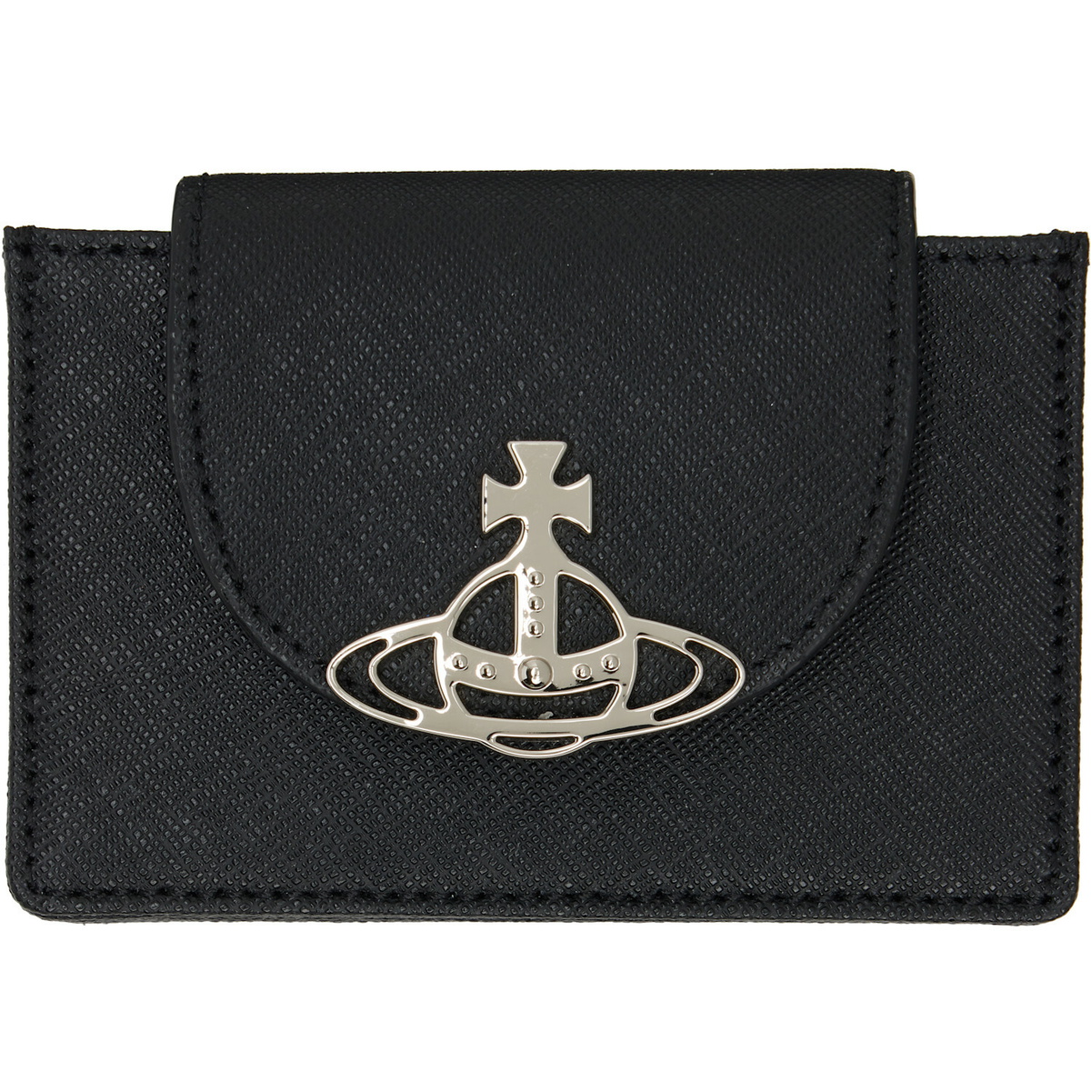 Vivienne Westwood Black Flap Orb Card Holder