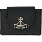 Vivienne Westwood Black Flap Orb Card Holder