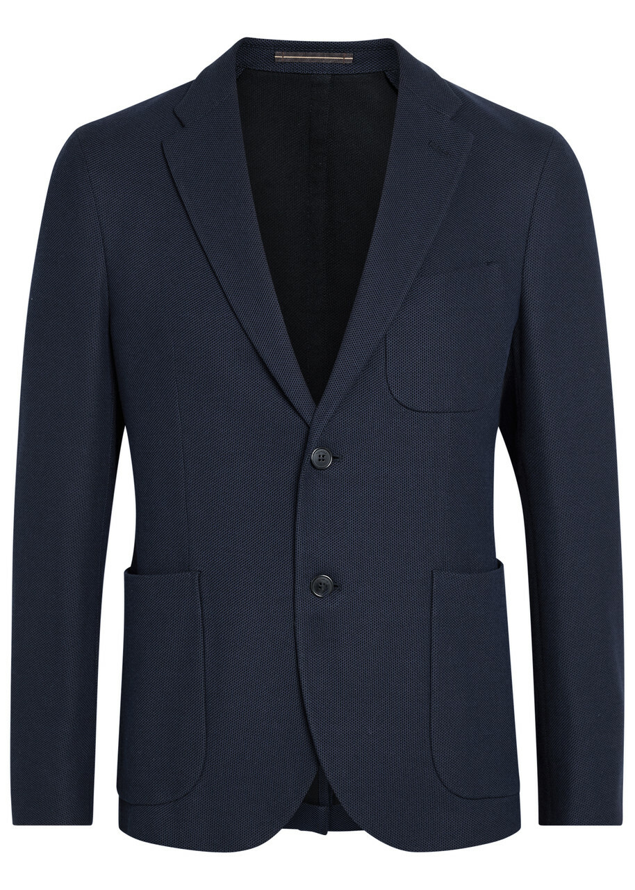 Slowear Textured Cotton Blazer Navy