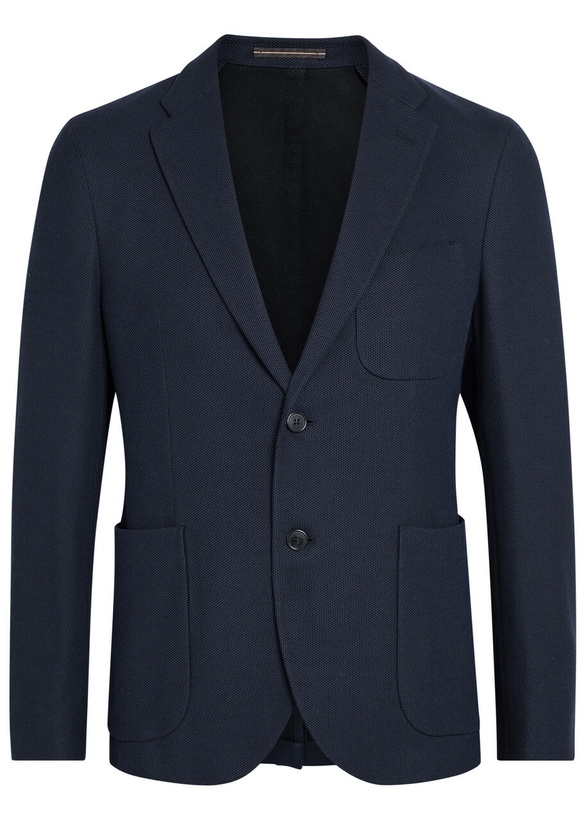 Photo: Slowear Textured Cotton Blazer Navy