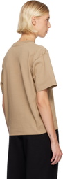 Moncler Grenoble Beige Embossed Logo Cotton T-shirt
