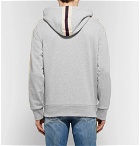 Gucci - Logo Webbing-Trimmed Loopback Cotton-Jersey Zip-Up Hoodie - Gray