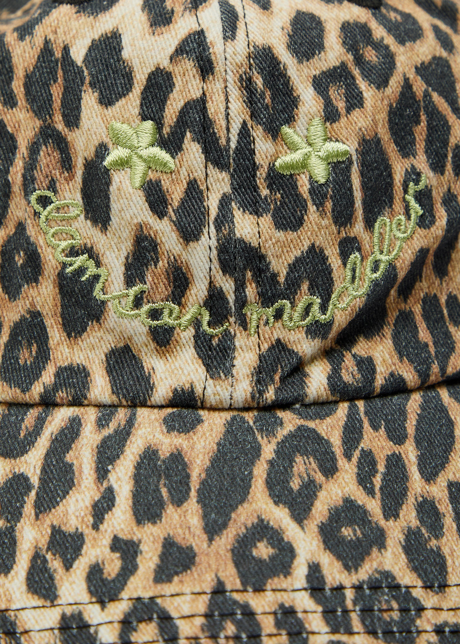 Damson Madder Smiley Leopard-print Cotton cap - One Size