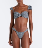 Montce Sandra polka-dot seersucker bikini bottoms