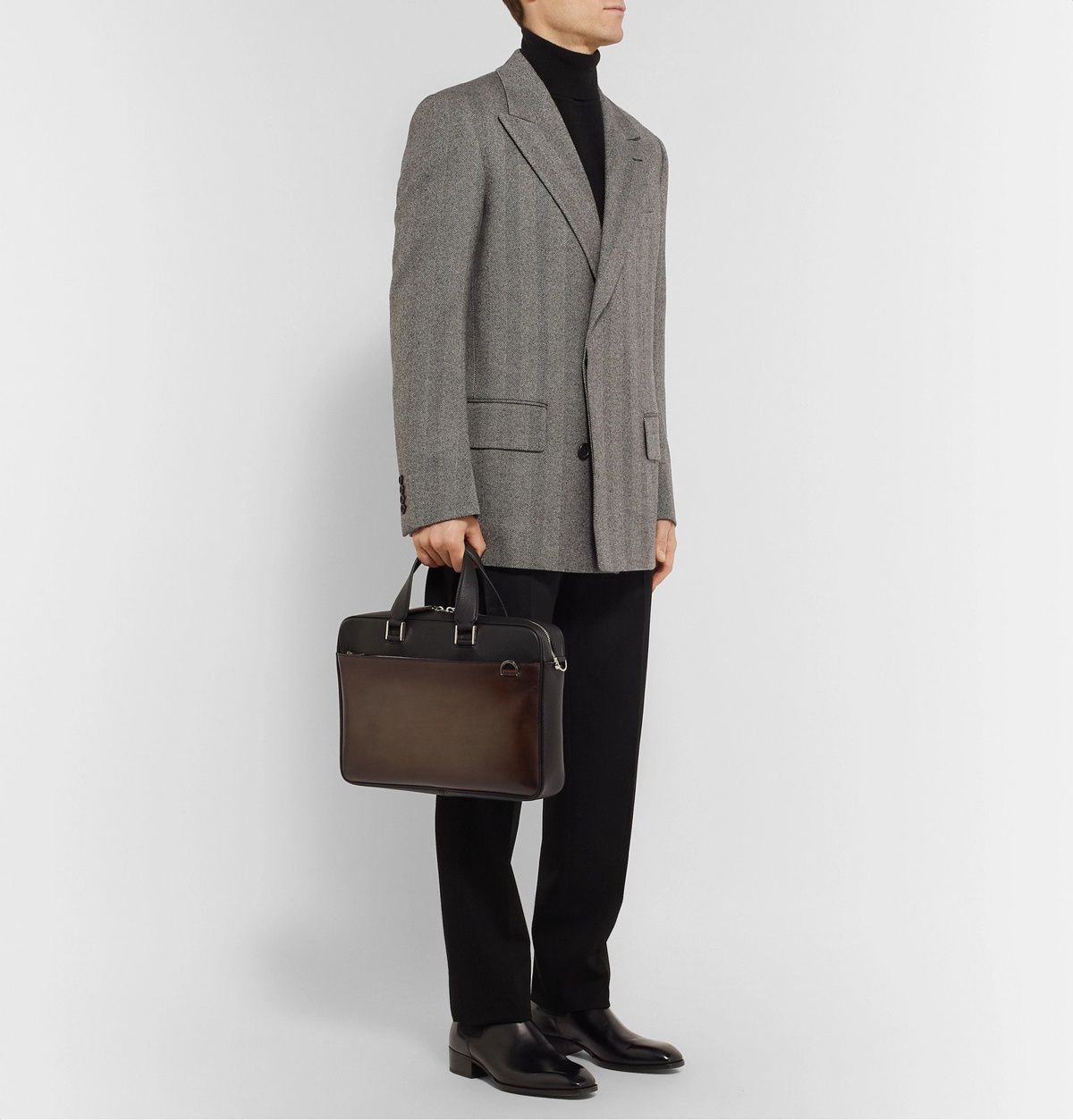 BERLUTI Jour Scritto Panelled Venezia Leather Briefcase for Men