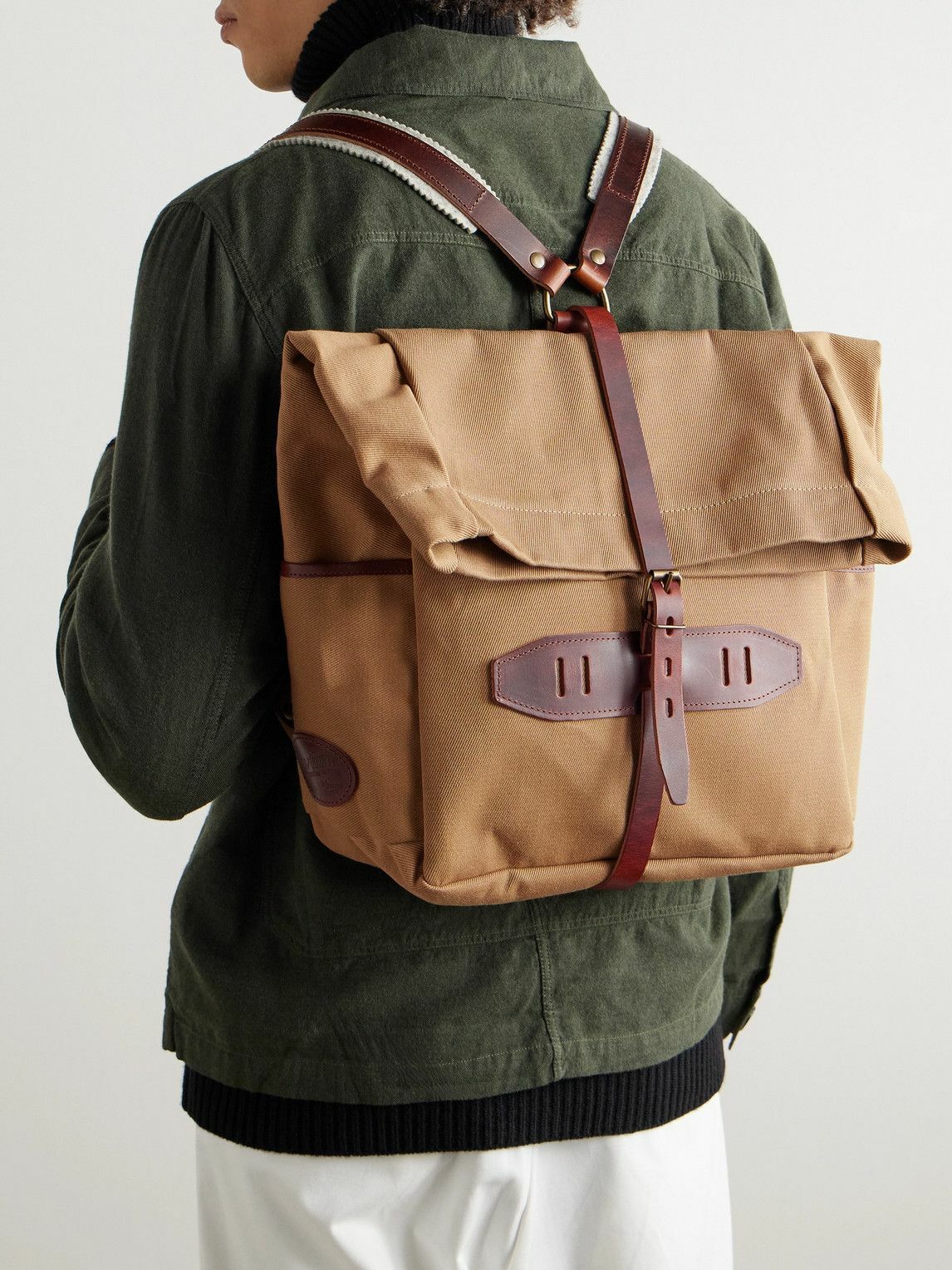 Bleu de Chauffe - Jamy Leather-Trimmed Canvas Backpack