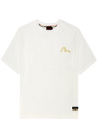 Evisu The Great Wave Daicock Printed Cotton T-shirt Off White