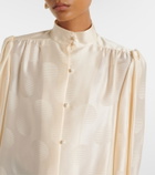 Valentino Belted silk jacquard shirt