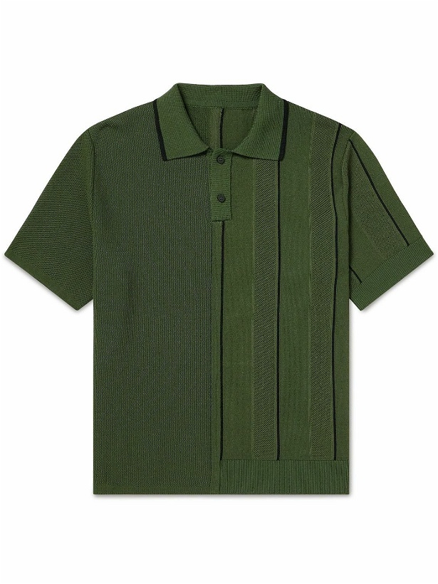 Photo: Jacquemus - Juego Striped Knitted Polo Shirt - Green