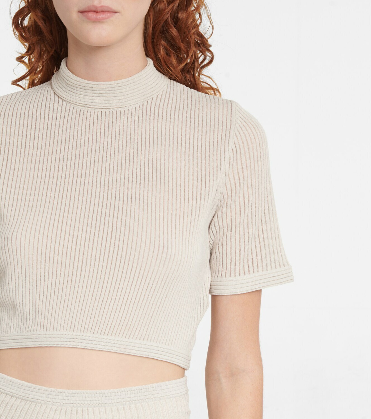 Fendi High-neck knit crop top Fendi