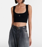 Vivienne Westwood Orb ribbed-knit jersey crop top
