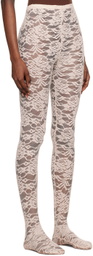 We11done Beige Flower Tights