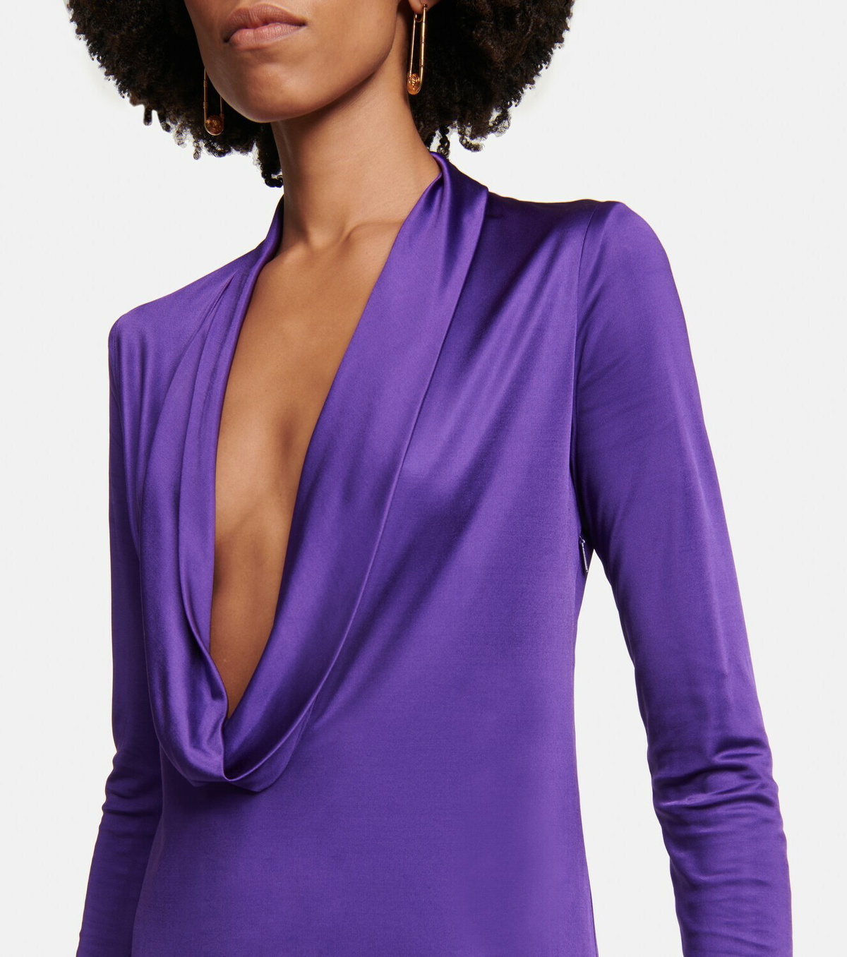 Versace - Cowl-neck draped satin gown Versace